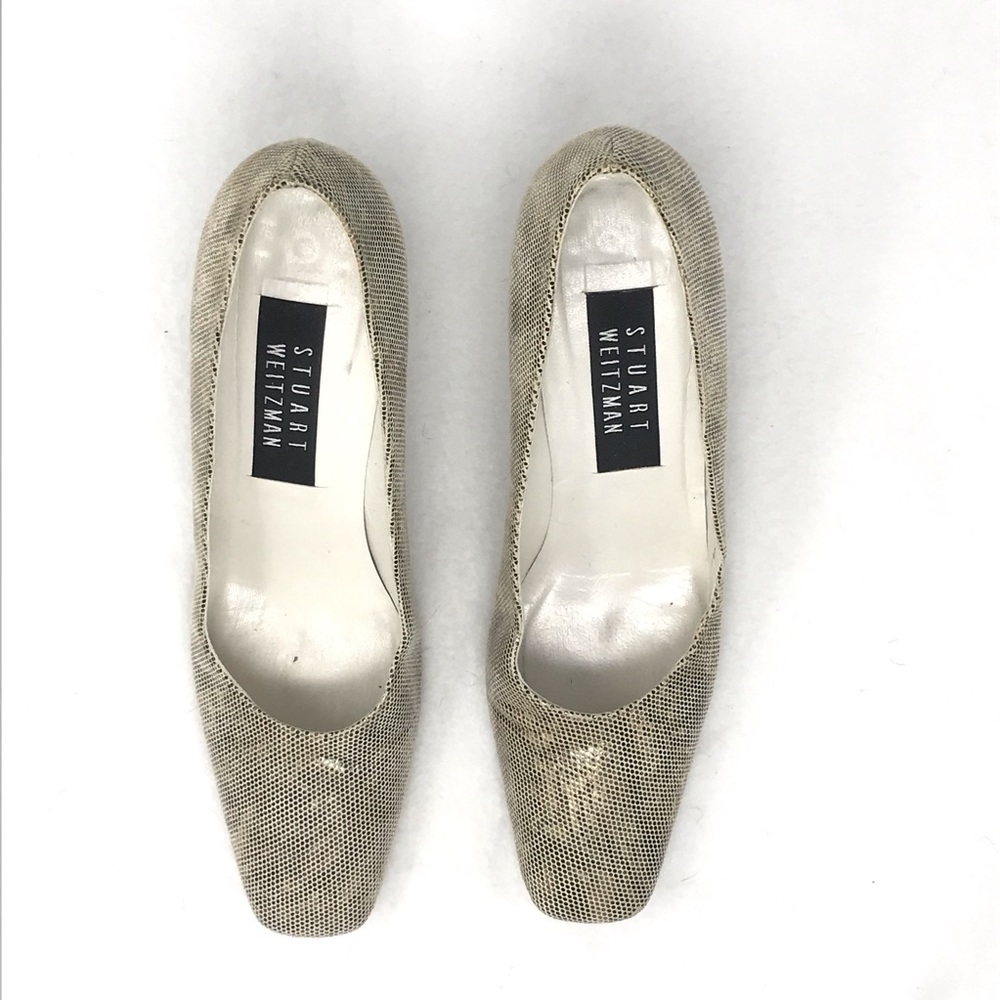 Stuart Weitzman Mid Heel Leather Slip On Pump Size 7 - Picture 8 of 8